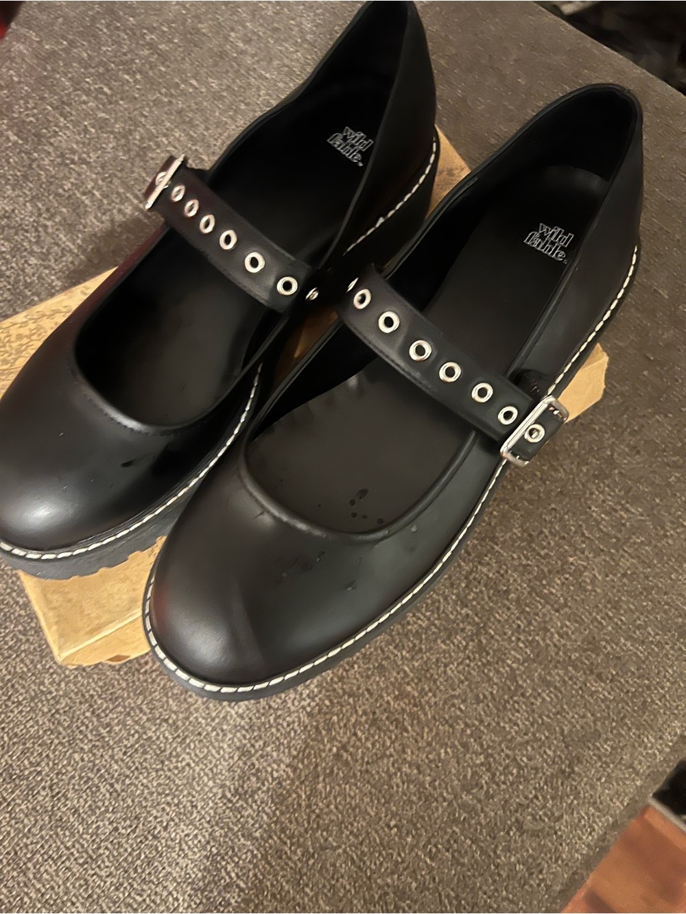 wild fable Black Mary Jane Flats with Grommet Strap
